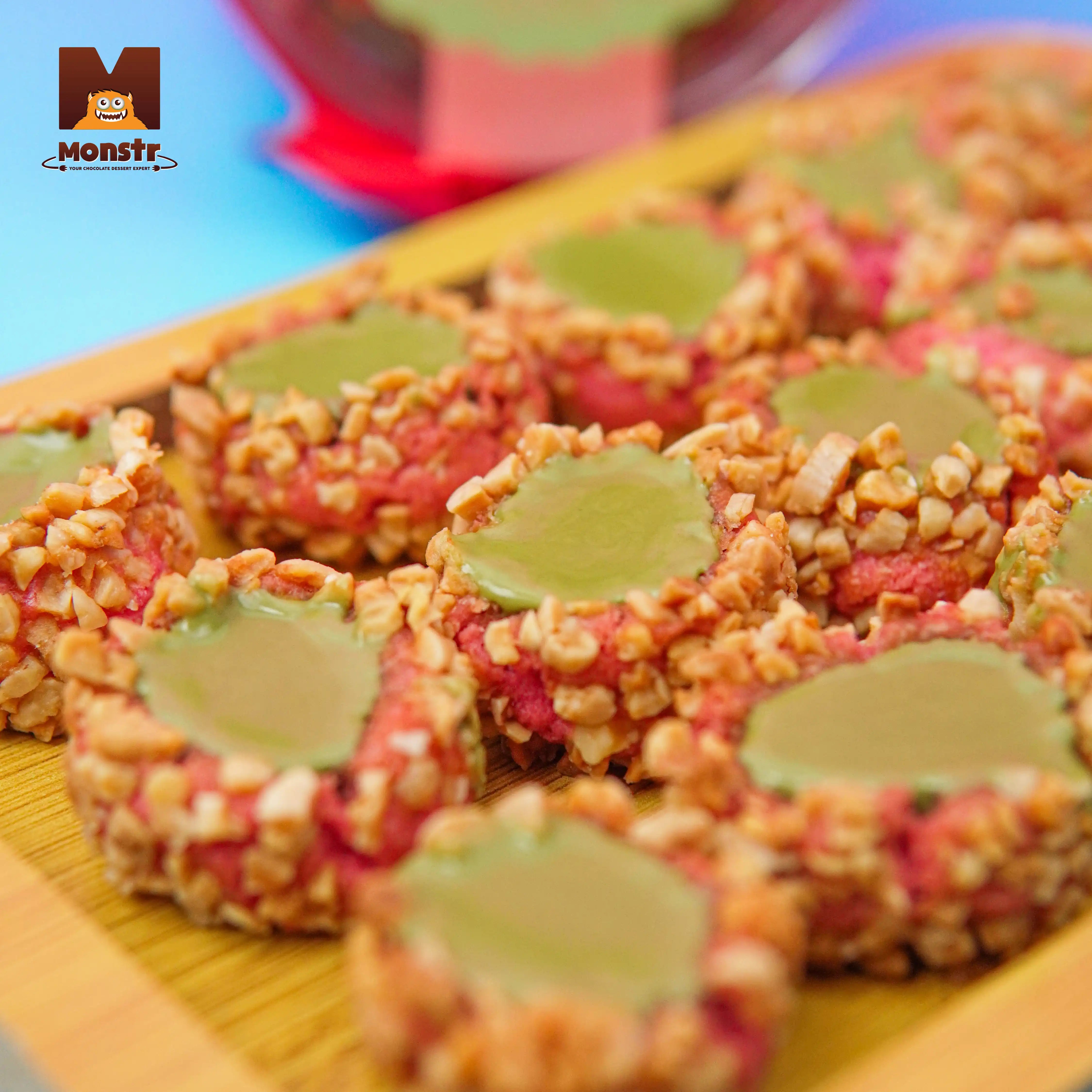 Button Cookies - Strawberry Matcha